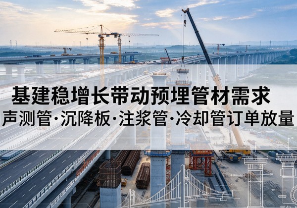 沙河口基建稳增长带动预埋监测管材需求，声测管、沉降板、注浆管订单持续放量